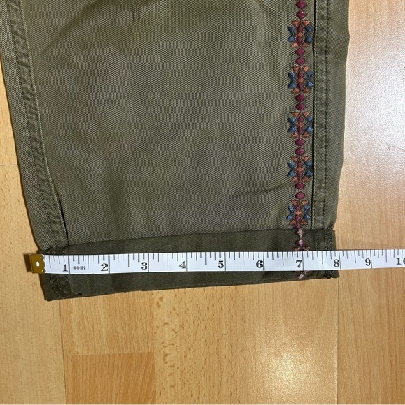 Sundance Olive Green Embroidered Cargo Pants Size 14 Boho Earthy - Picture 16 of 16